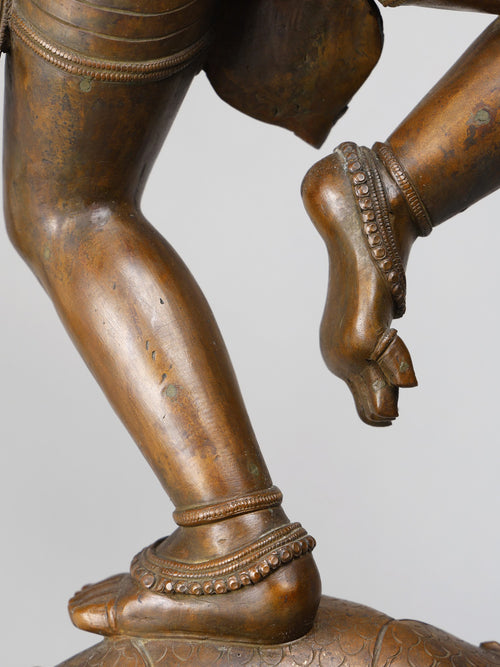 Kaliya- Mardana Krishna (Krishna Dancing on Serpent) in Panchaloha Bronze – Swamimalai, Tamil Nadu