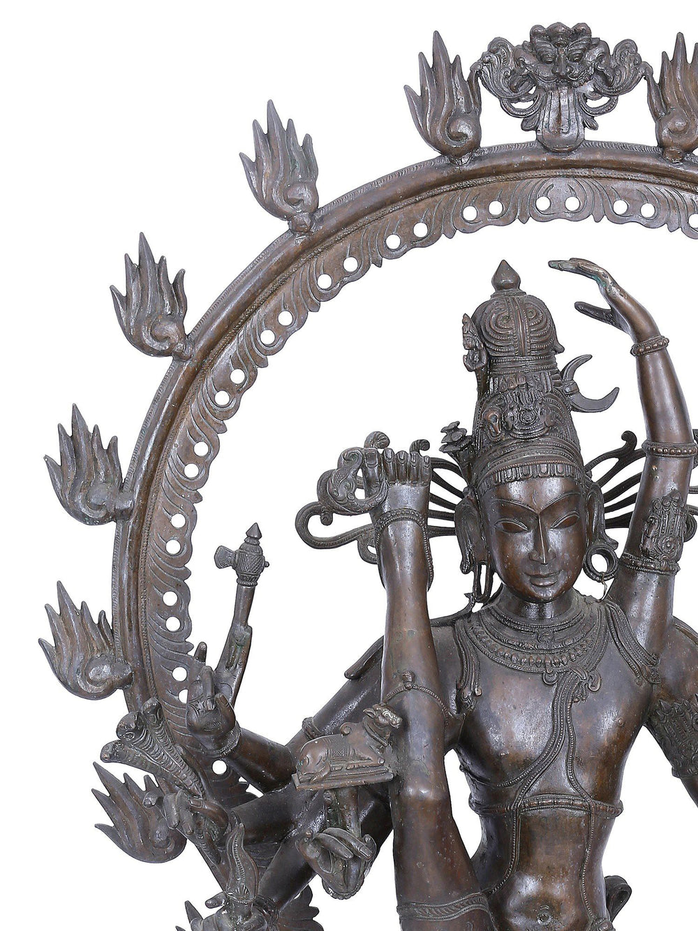 Nataraja in Urdhva Tandava Pose within Flaming Prabhavali in Bronze – Swamimalai, Tamil Nadu