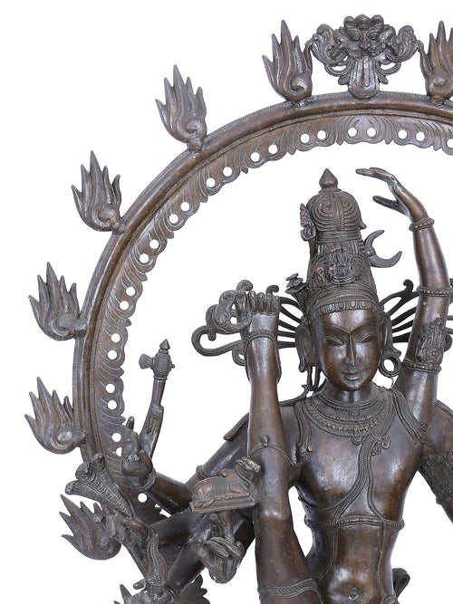Nataraja in Urdhva Tandava Pose within Flaming Prabhavali in Bronze – Swamimalai, Tamil Nadu
