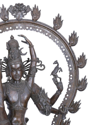 Nataraja in Urdhva Tandava Pose within Flaming Prabhavali in Bronze – Swamimalai, Tamil Nadu