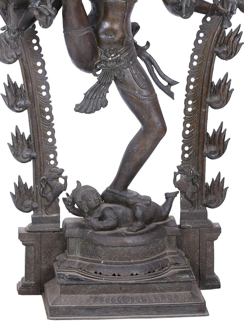 Nataraja in Urdhva Tandava Pose within Flaming Prabhavali in Bronze – Swamimalai, Tamil Nadu