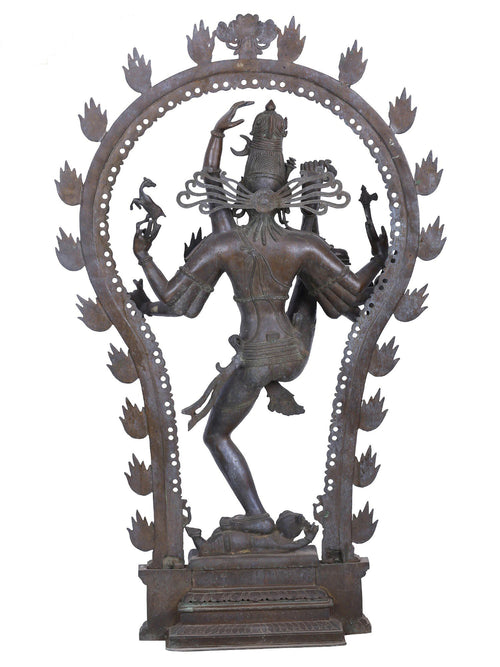 Nataraja in Urdhva Tandava Pose within Flaming Prabhavali in Bronze – Swamimalai, Tamil Nadu