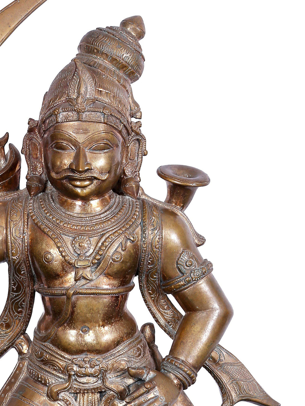 Standing Madurai Veeran Guardian Deity with Sword in Bronze – Swamimalai, Tamil Nadu