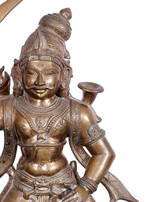 Standing Madurai Veeran Guardian Deity with Sword in Bronze – Swamimalai, Tamil Nadu