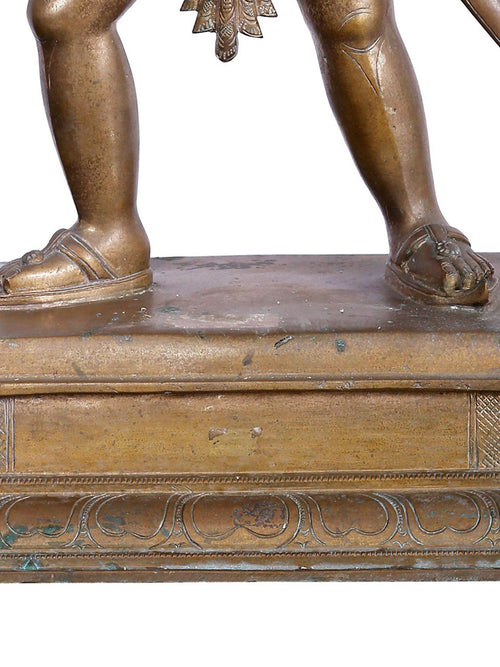 Standing Madurai Veeran Guardian Deity with Sword in Bronze – Swamimalai, Tamil Nadu