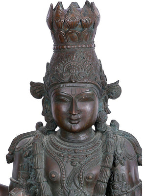 Sri Guruvayurappan Standing with Gada and Vaishnava Attributes in Bronze – Swamimalai, Tamil Nadu