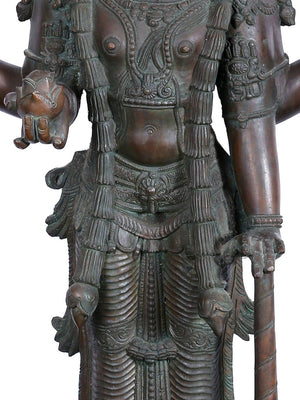 Sri Guruvayurappan Standing with Gada and Vaishnava Attributes in Bronze – Swamimalai, Tamil Nadu