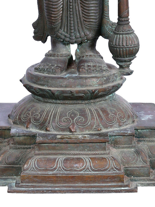 Sri Guruvayurappan Standing with Gada and Vaishnava Attributes in Bronze – Swamimalai, Tamil Nadu