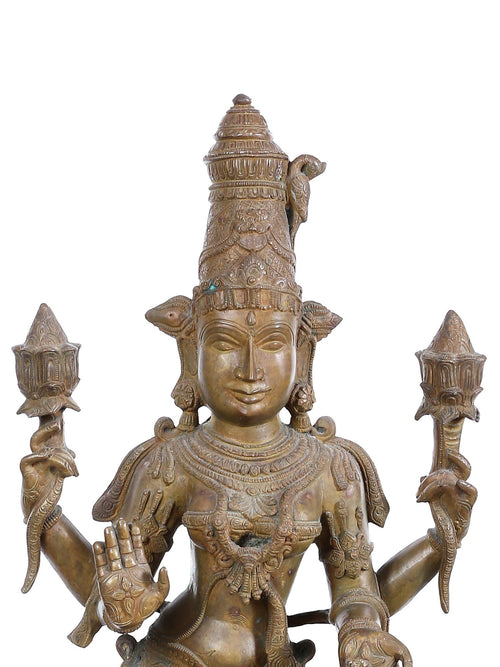 Gajalakshmi Standing with Lotus and Elephants in Bronze – Swamimalai, Tamil Nadu
