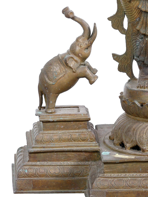 Gajalakshmi Standing with Lotus and Elephants in Bronze – Swamimalai, Tamil Nadu