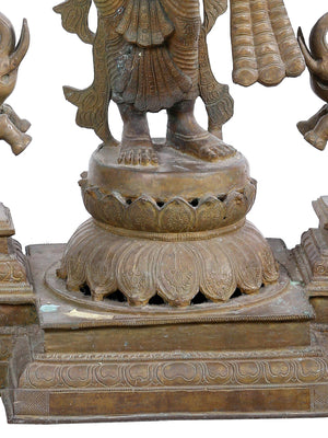 Gajalakshmi Standing with Lotus and Elephants in Bronze – Swamimalai, Tamil Nadu