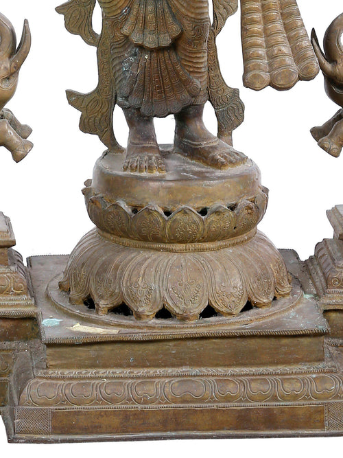 Gajalakshmi Standing with Lotus and Elephants in Bronze – Swamimalai, Tamil Nadu