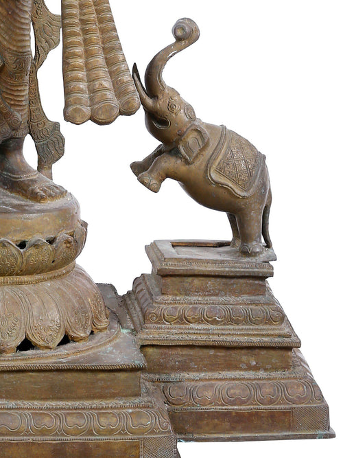 Gajalakshmi Standing with Lotus and Elephants in Bronze – Swamimalai, Tamil Nadu