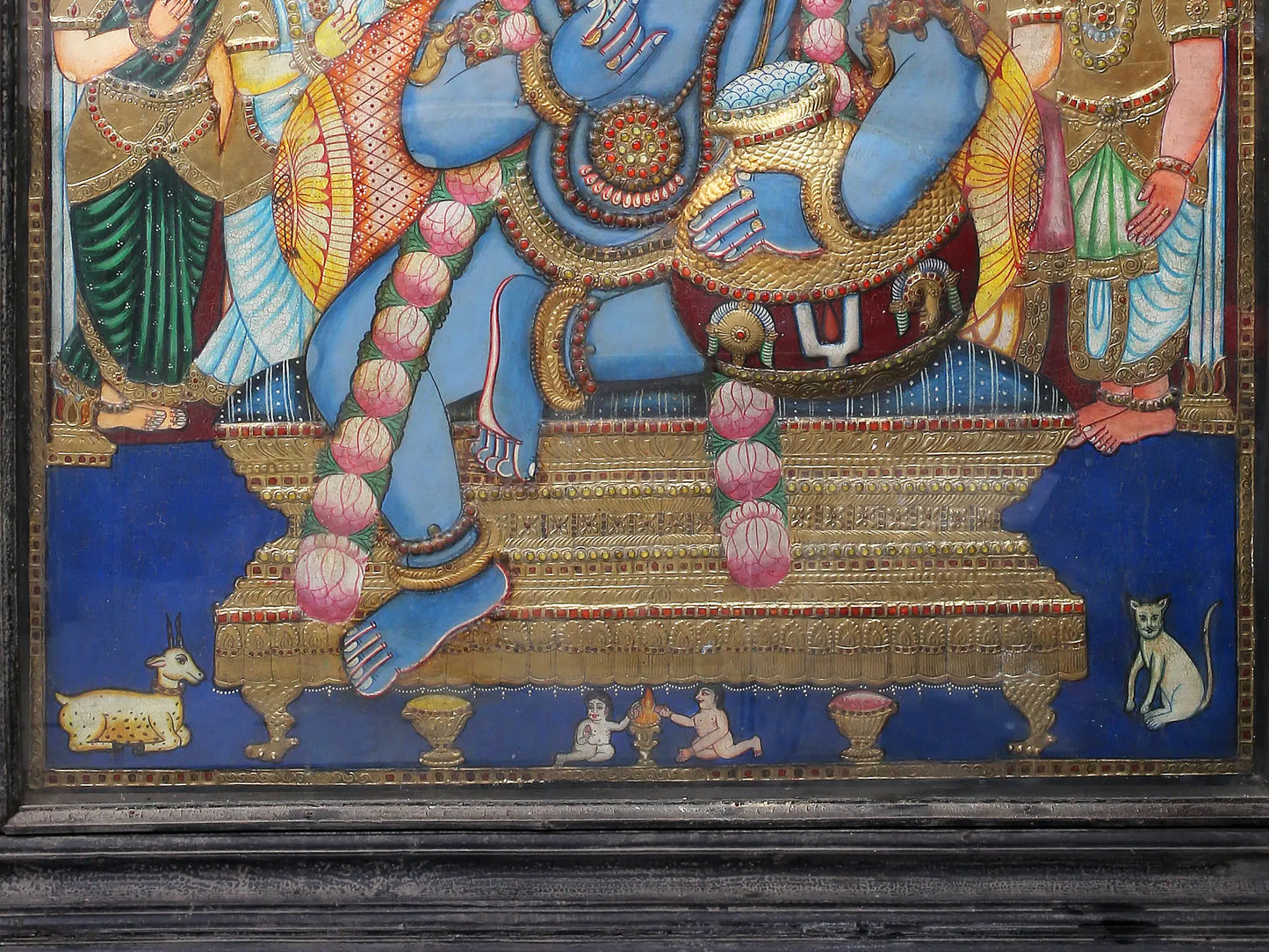 Lord Krishna Eating Butter | Handmade Tanjore Painting | Traditional Colors With 24K Gold