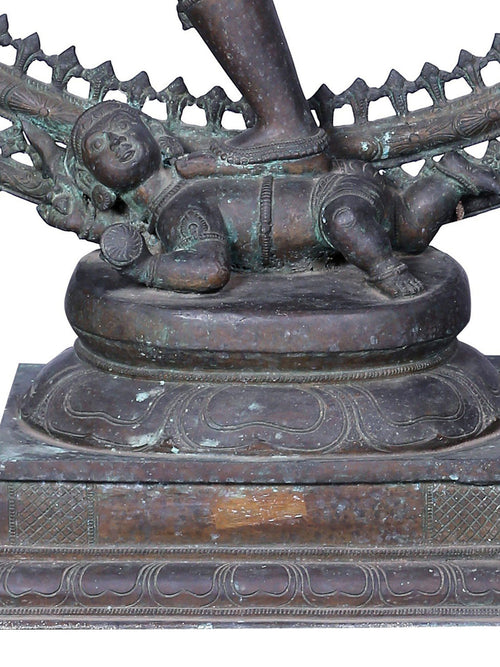 Large Nataraja in Ananda Tandava within Flaming Prabhavali in Panchaloha Bronze – Swamimalai, Tamil Nadu
