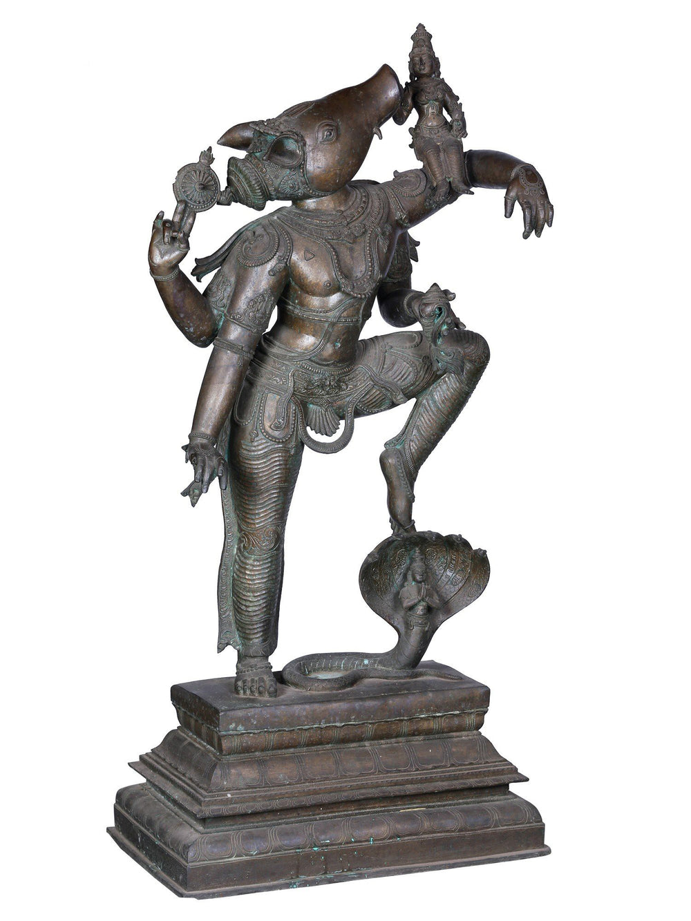 Varaha Avatar Lifting Bhudevi in Panchaloha Bronze