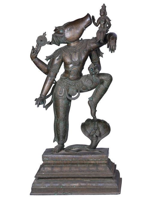 Varaha Avatar Lifting Bhudevi in Panchaloha Bronze – Swamimalai, Tamil Nadu
