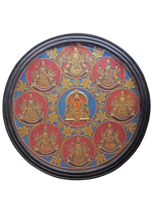 Ashtalakshmi Tanjore Painting 24K Gold Work