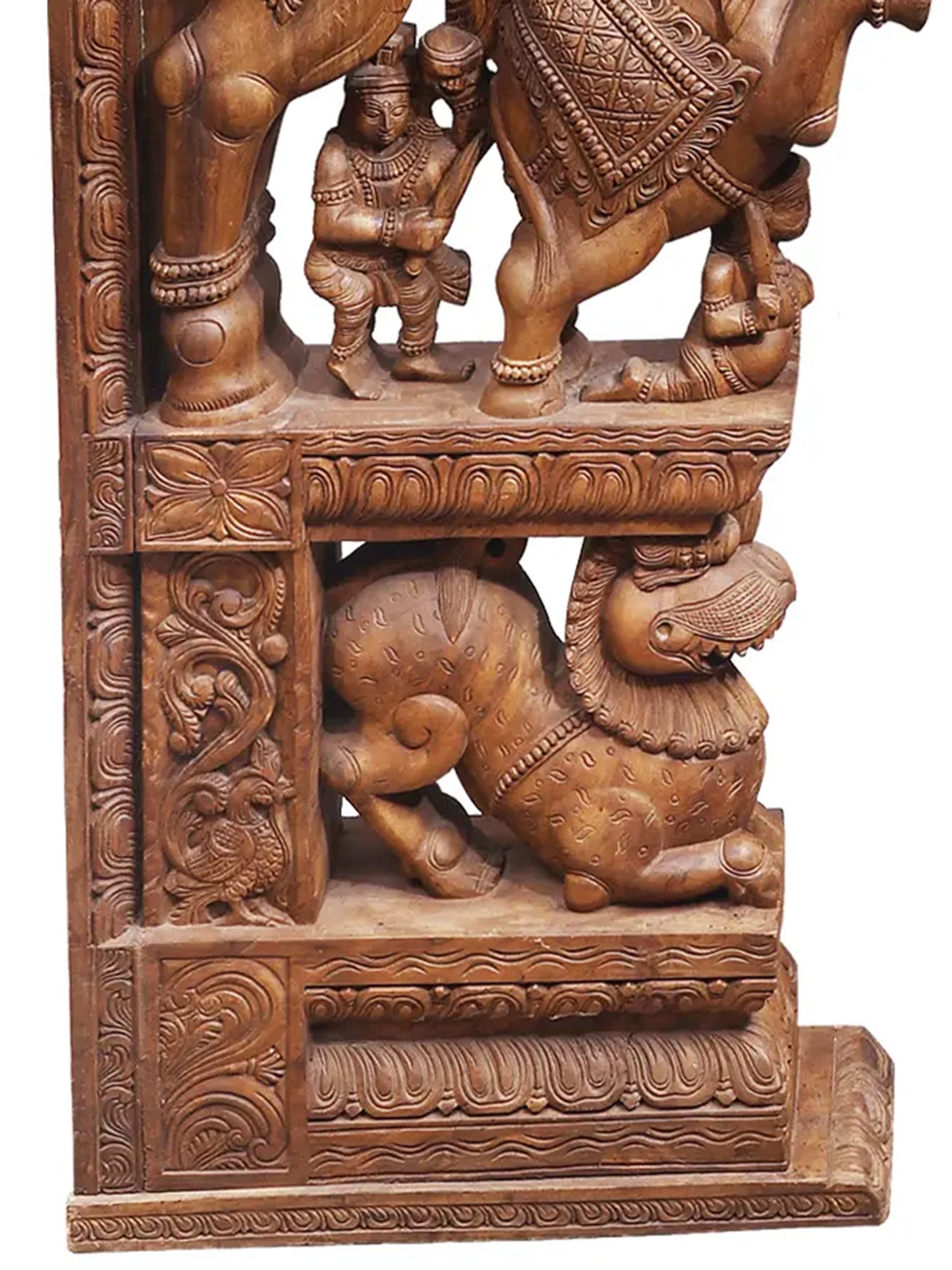 73" Large Wood Brackets Pair with Attractive Carving | Wood Carved Item for Home