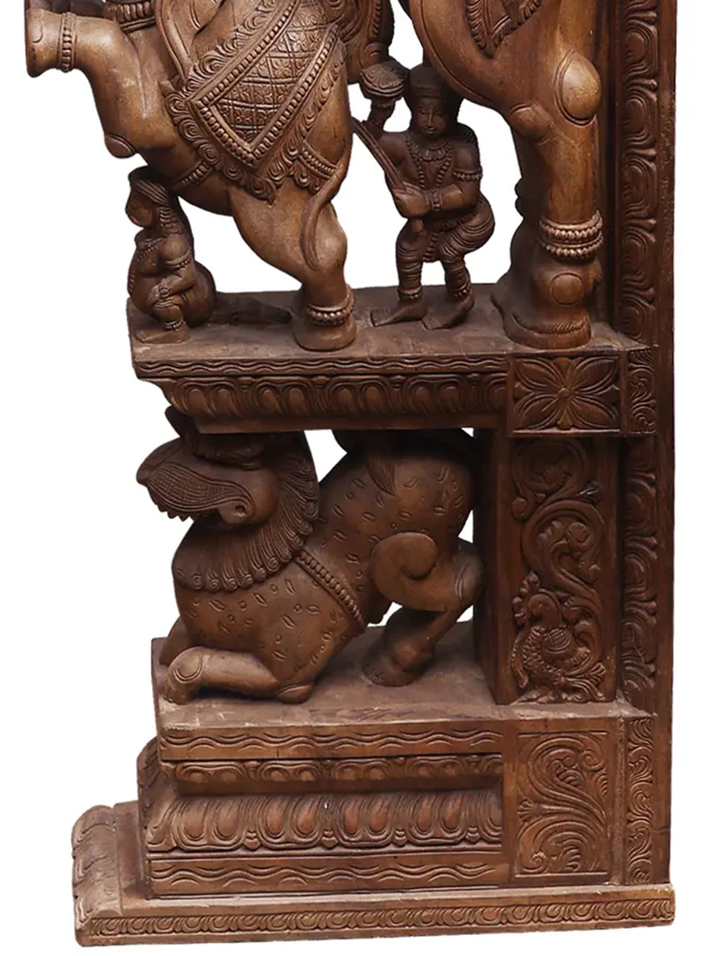 73" Large Wood Brackets Pair with Attractive Carving | Wood Carved Item for Home