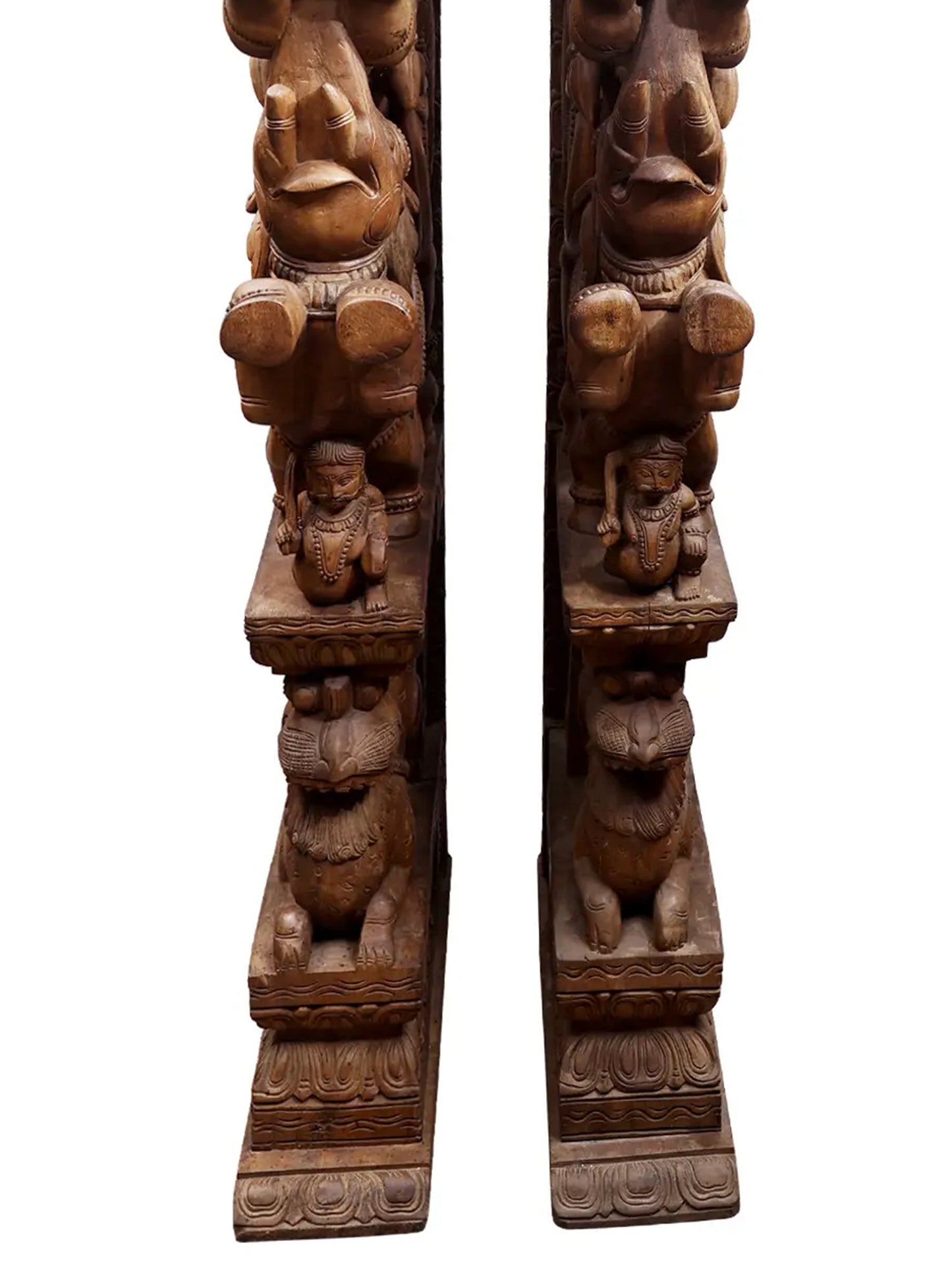 73" Large Wood Brackets Pair with Attractive Carving | Wood Carved Item for Home