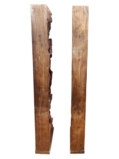 73" Large Wood Brackets Pair with Attractive Carving | Wood Carved Item for Home