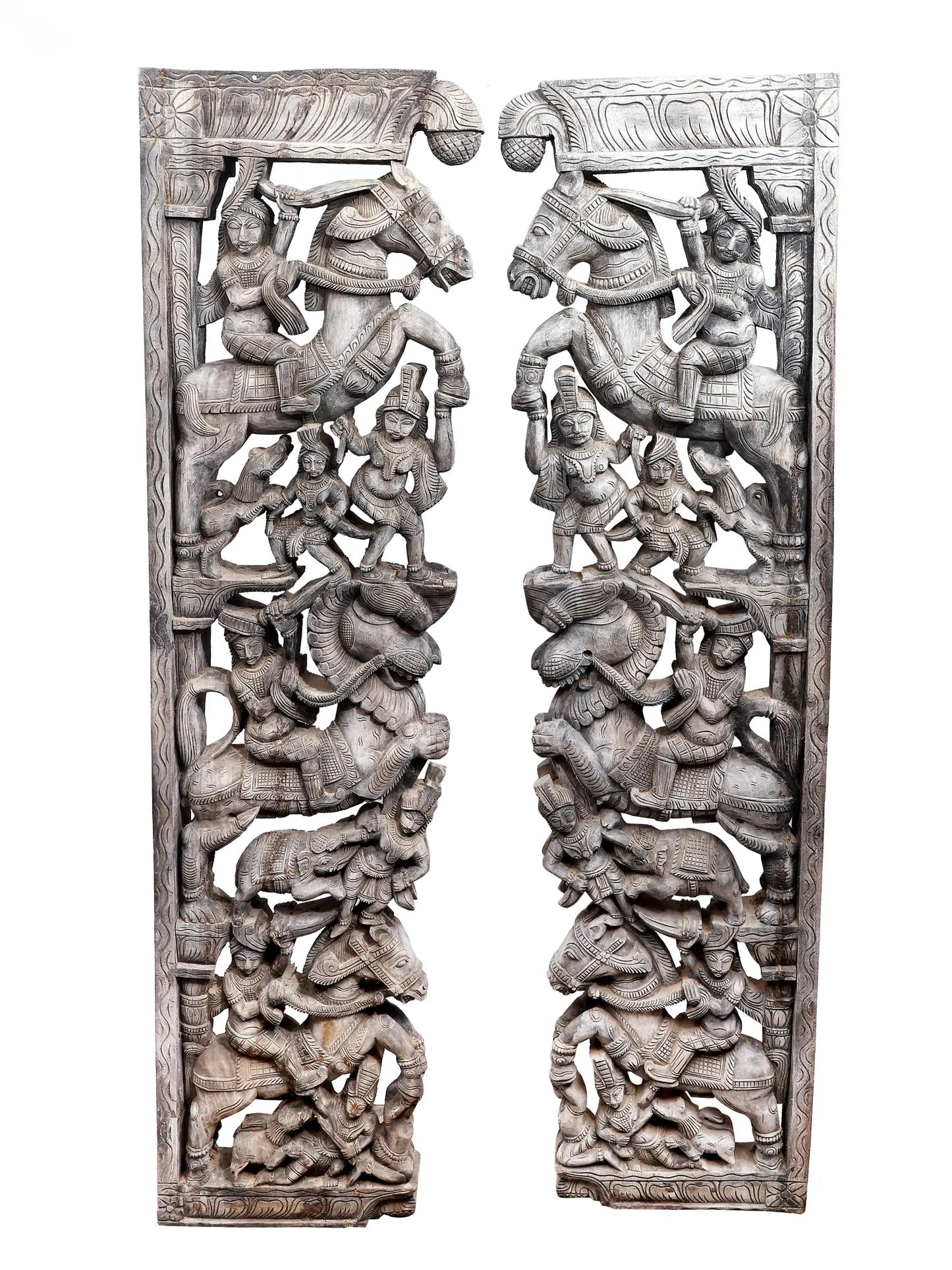 71" Attractive Wood Carved Large Brackets with Pair | Wood Carved Item for Home