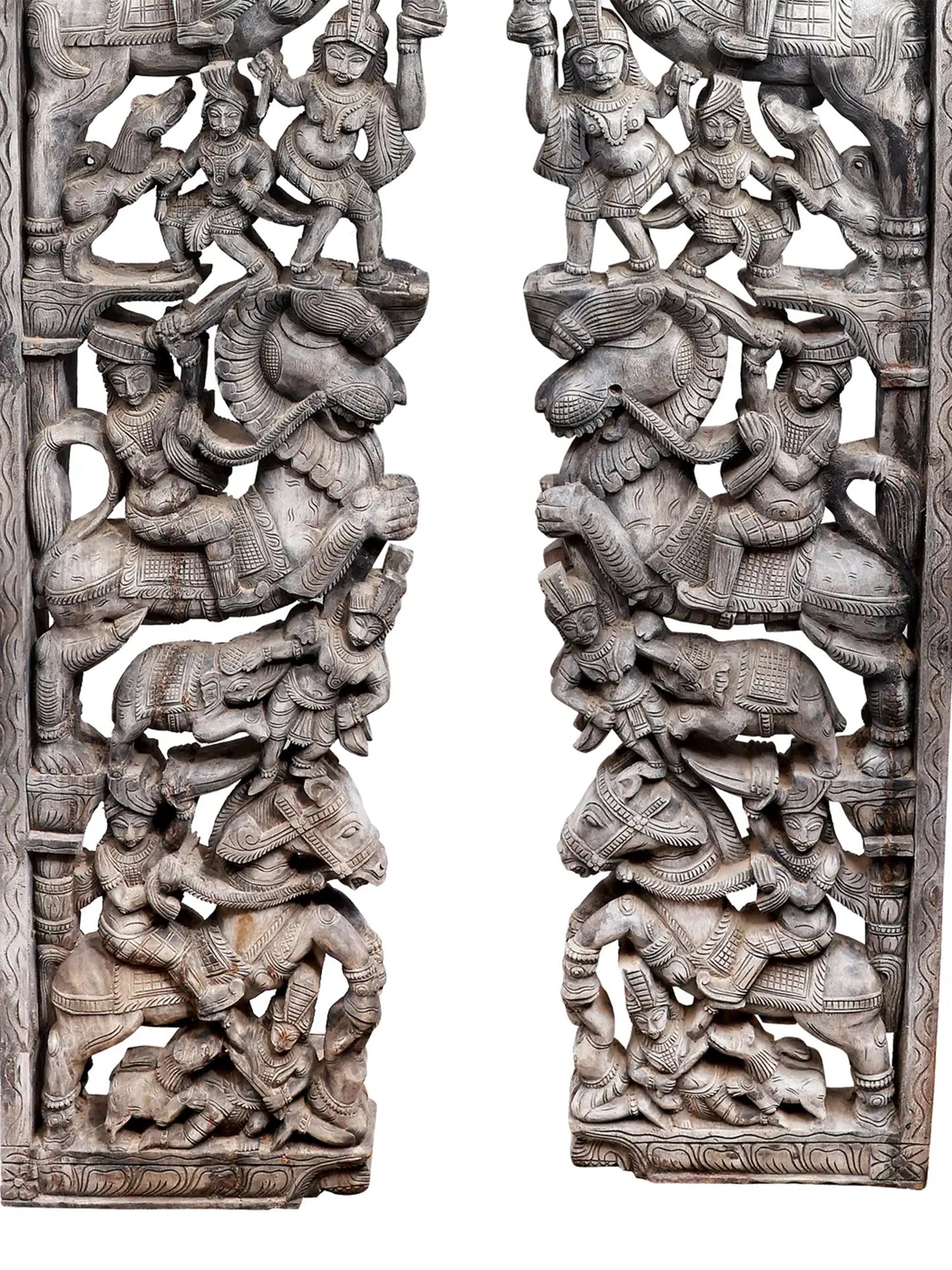 71" Attractive Wood Carved Large Brackets with Pair | Wood Carved Item for Home