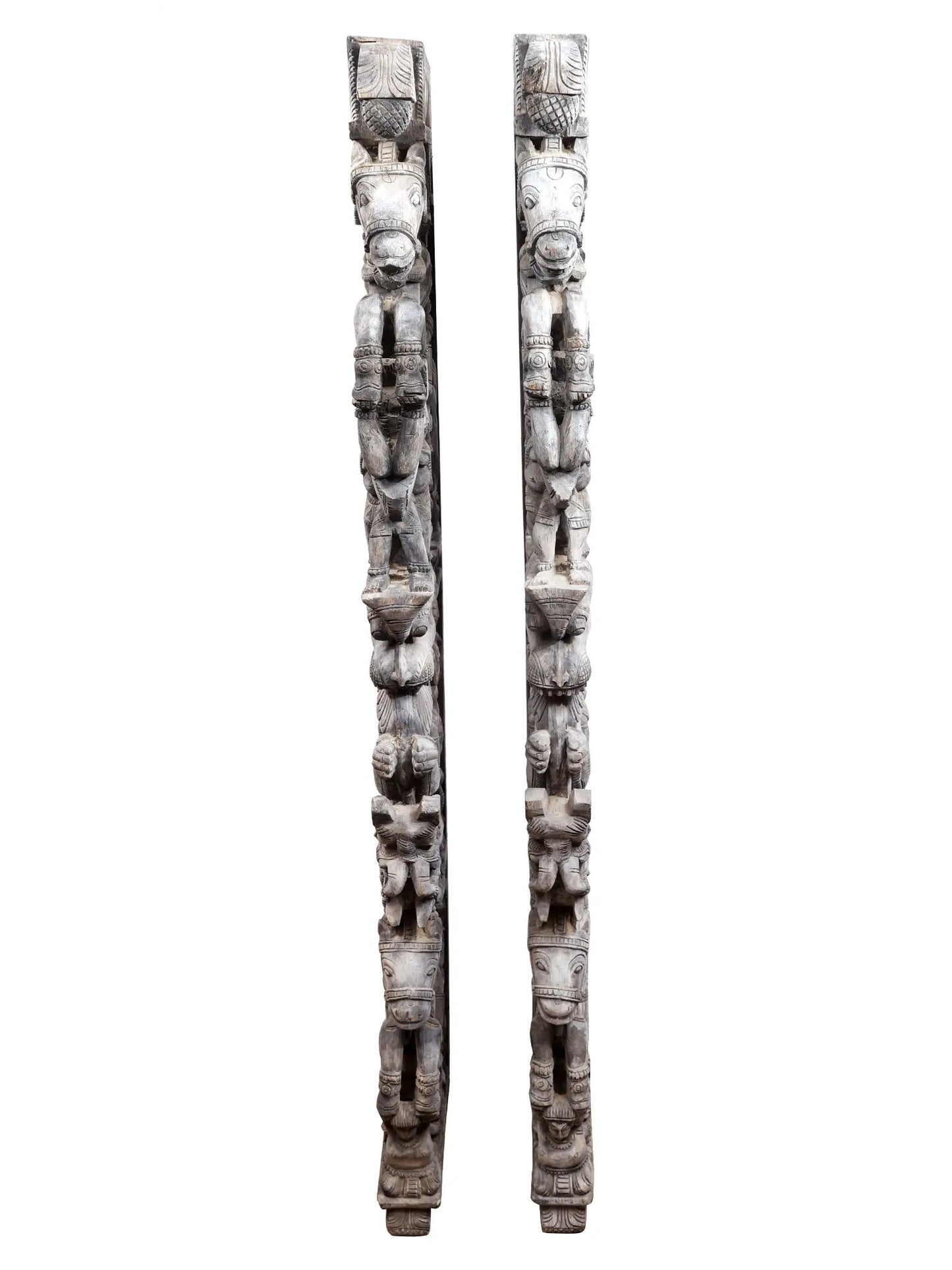 71" Attractive Wood Carved Large Brackets with Pair | Wood Carved Item for Home