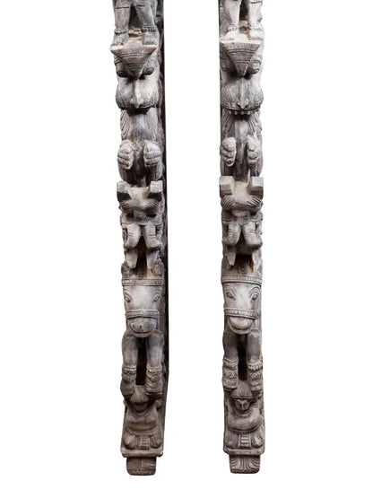 71" Attractive Wood Carved Large Brackets with Pair | Wood Carved Item for Home