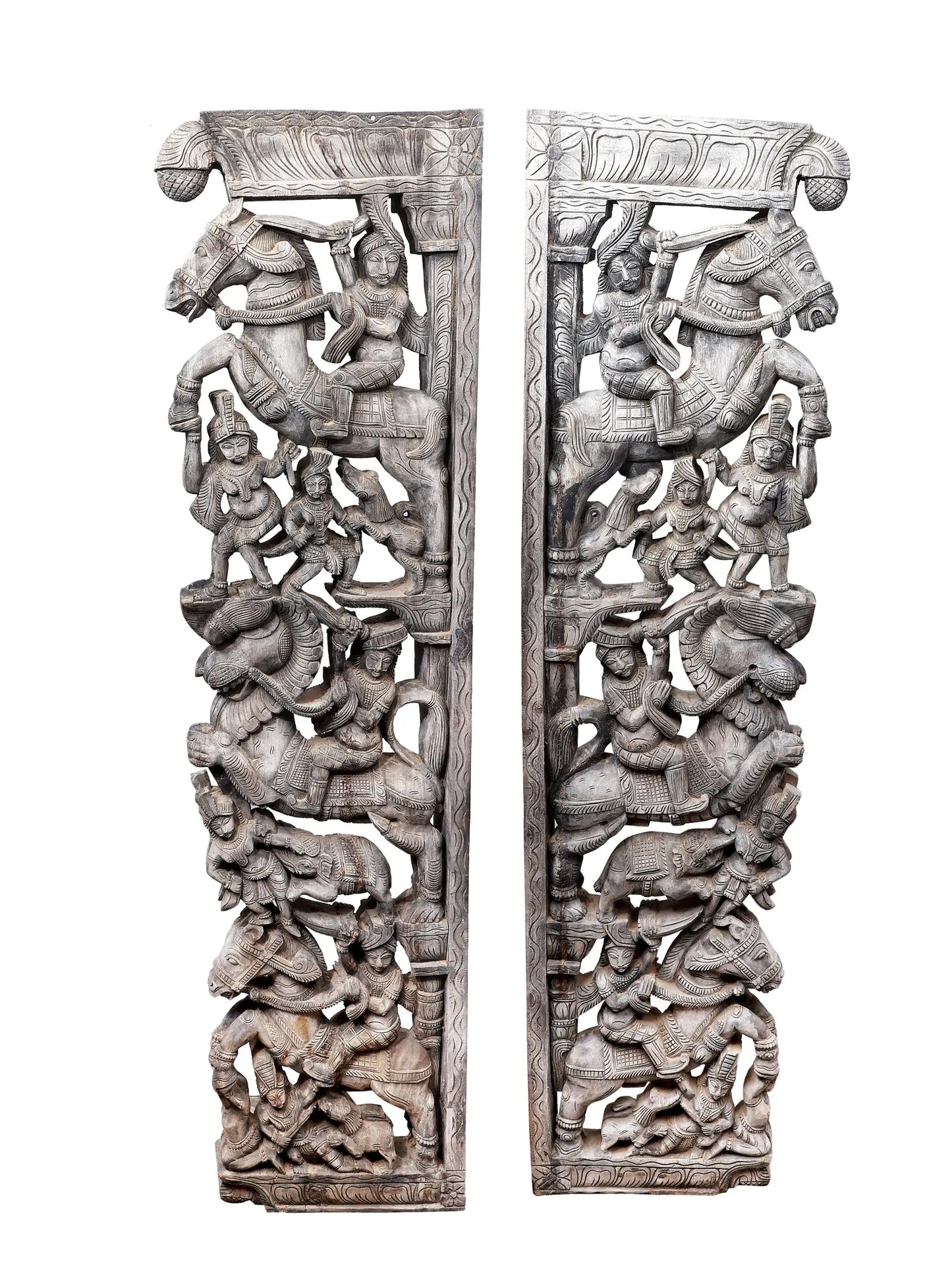 71" Attractive Wood Carved Large Brackets with Pair | Wood Carved Item for Home