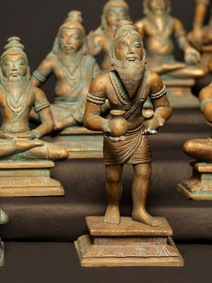 18 Siddhars of Tamil Siddha Tradition in Panchaloha Bronze – Swamimalai, Tamil Nadu
