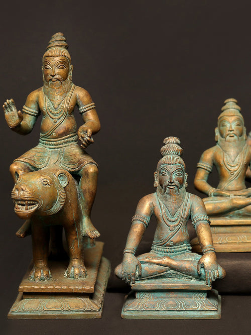18 Siddhars of Tamil Siddha Tradition in Panchaloha Bronze – Swamimalai, Tamil Nadu