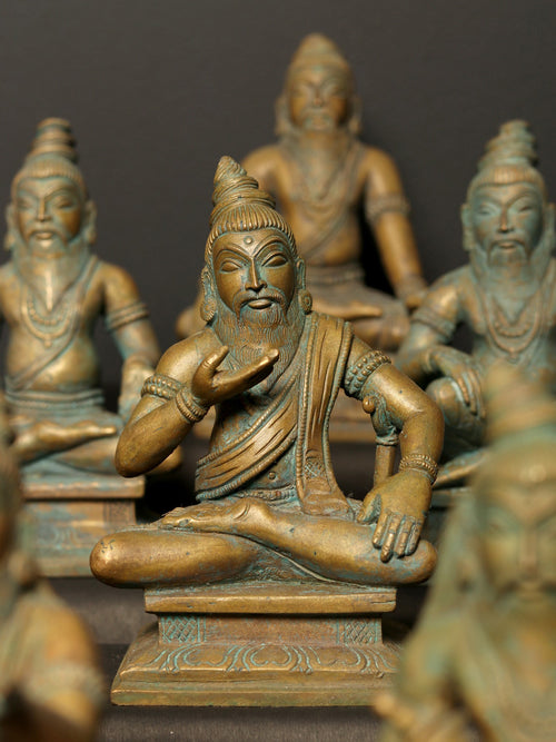 18 Siddhars of Tamil Siddha Tradition in Panchaloha Bronze – Swamimalai, Tamil Nadu