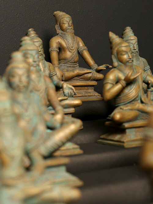 18 Siddhars of Tamil Siddha Tradition in Panchaloha Bronze – Swamimalai, Tamil Nadu