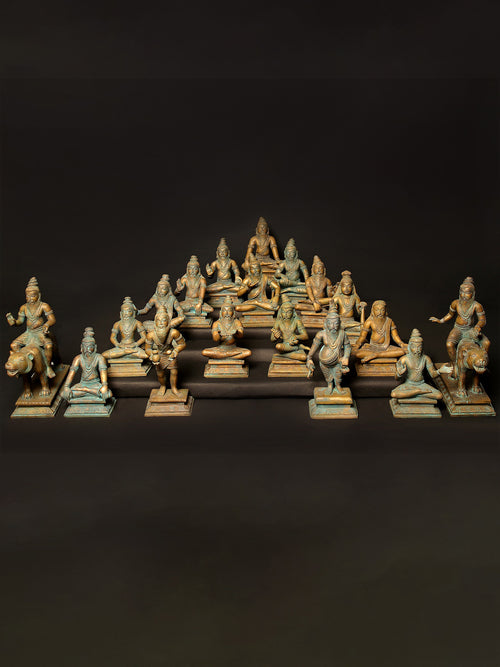 18 Siddhars of Tamil Siddha Tradition in Panchaloha Bronze – Swamimalai, Tamil Nadu