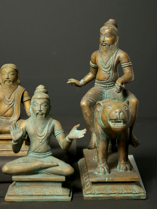 18 Siddhars of Tamil Siddha Tradition in Panchaloha Bronze – Swamimalai, Tamil Nadu