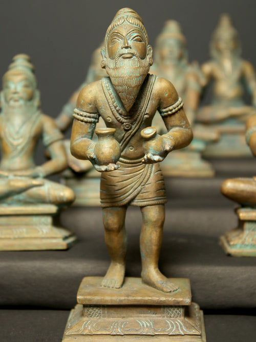 18 Siddhars of Tamil Siddha Tradition in Panchaloha Bronze – Swamimalai, Tamil Nadu