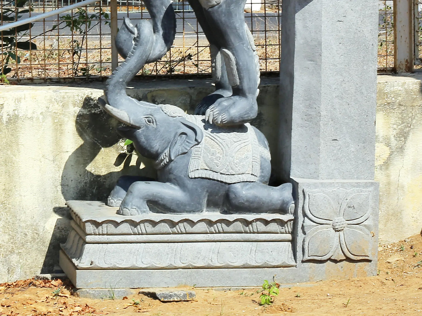 96" Large Pair of Yali Bracket | Hard Granite Stone Statue | (Shipped by Sea Overseas)