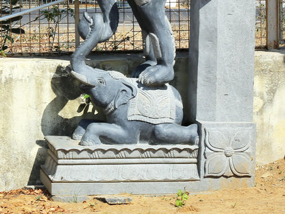 96" Large Pair of Yali Bracket | Hard Granite Stone Statue | (Shipped by Sea Overseas)