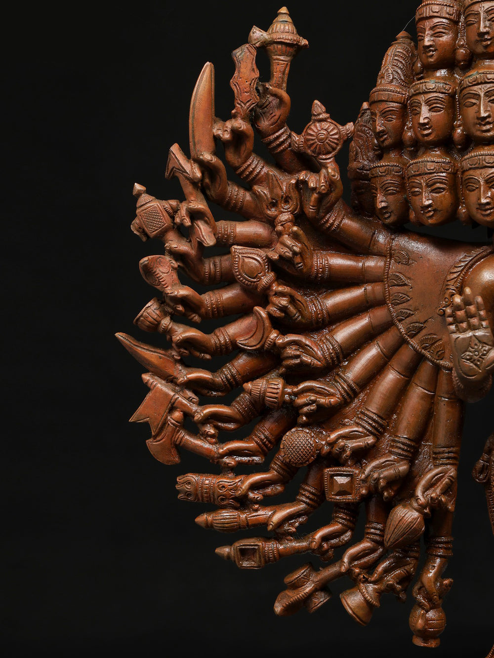 Sadashiva in Expansive Multi-Armed Form on Lotus Base in Panchaloha Bronze – Swamimalai, Tamil Nadu