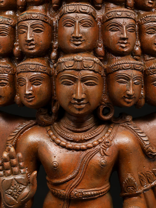 Sadashiva in Expansive Multi-Armed Form on Lotus Base in Panchaloha Bronze – Swamimalai, Tamil Nadu