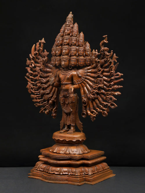 Sadashiva in Expansive Multi-Armed Form on Lotus Base in Panchaloha Bronze – Swamimalai, Tamil Nadu