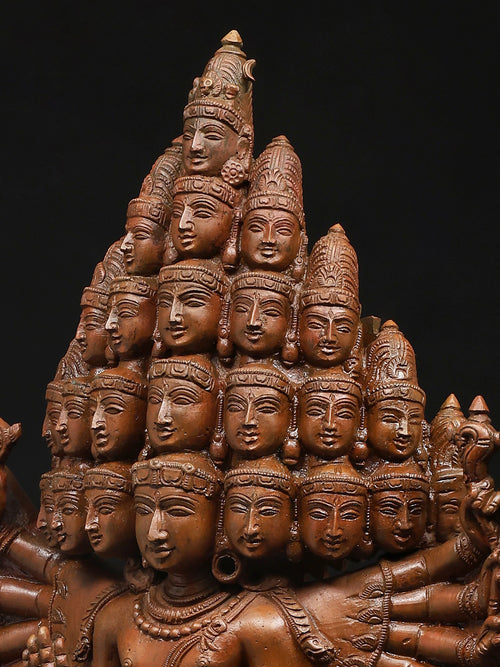 Sadashiva in Expansive Multi-Armed Form on Lotus Base in Panchaloha Bronze – Swamimalai, Tamil Nadu