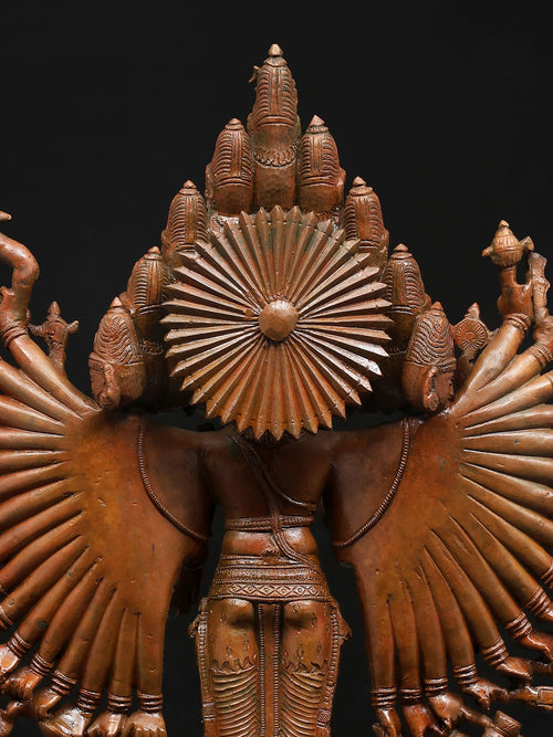 Sadashiva in Expansive Multi-Armed Form on Lotus Base in Panchaloha Bronze – Swamimalai, Tamil Nadu