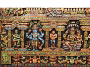 Wooden Vishnu–Krishna Lila Narrative Panel