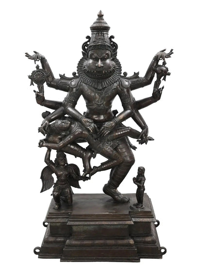 49" Superfine Large Statue of Narasimha Killing the Demon Hiranyakashipu