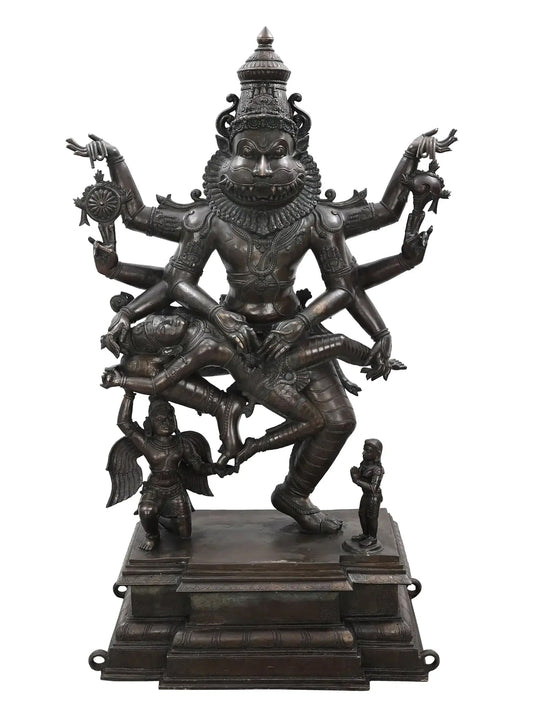 49" Superfine Large Statue of Narasimha Killing the Demon Hiranyakashipu