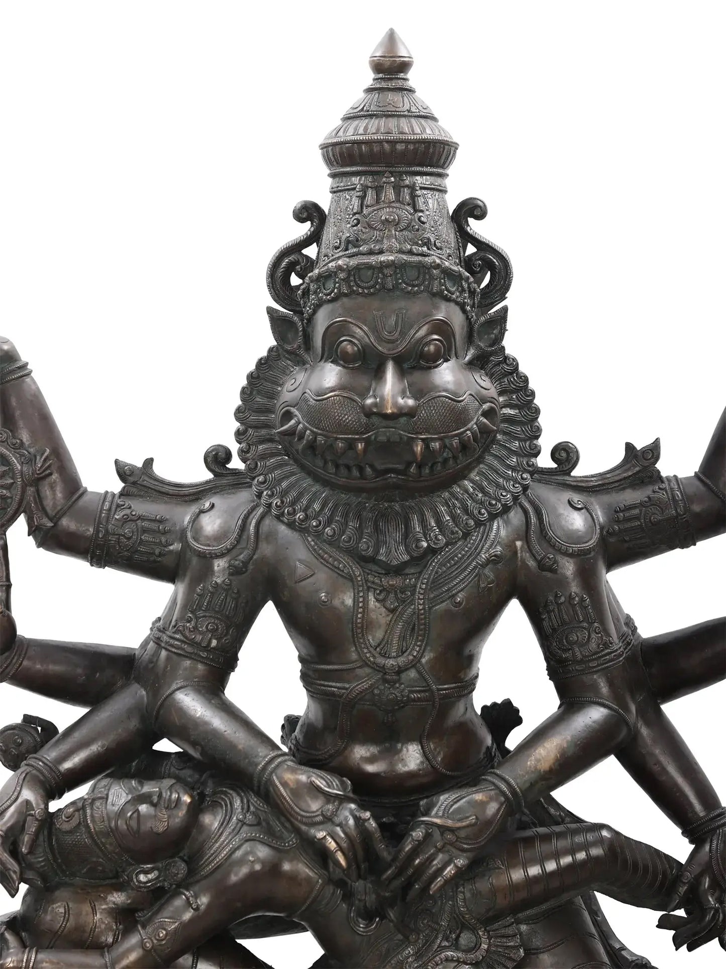 49" Superfine Large Statue of Narasimha Killing the Demon Hiranyakashipu