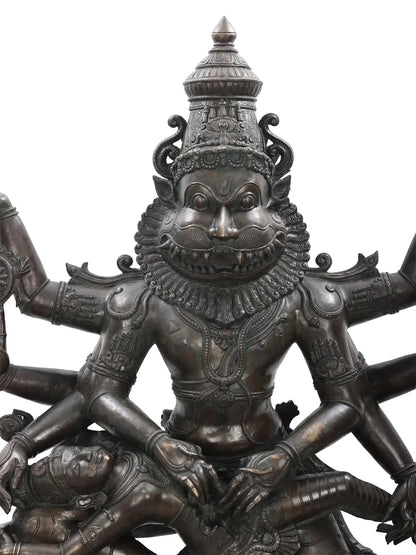 49" Superfine Large Statue of Narasimha Killing the Demon Hiranyakashipu